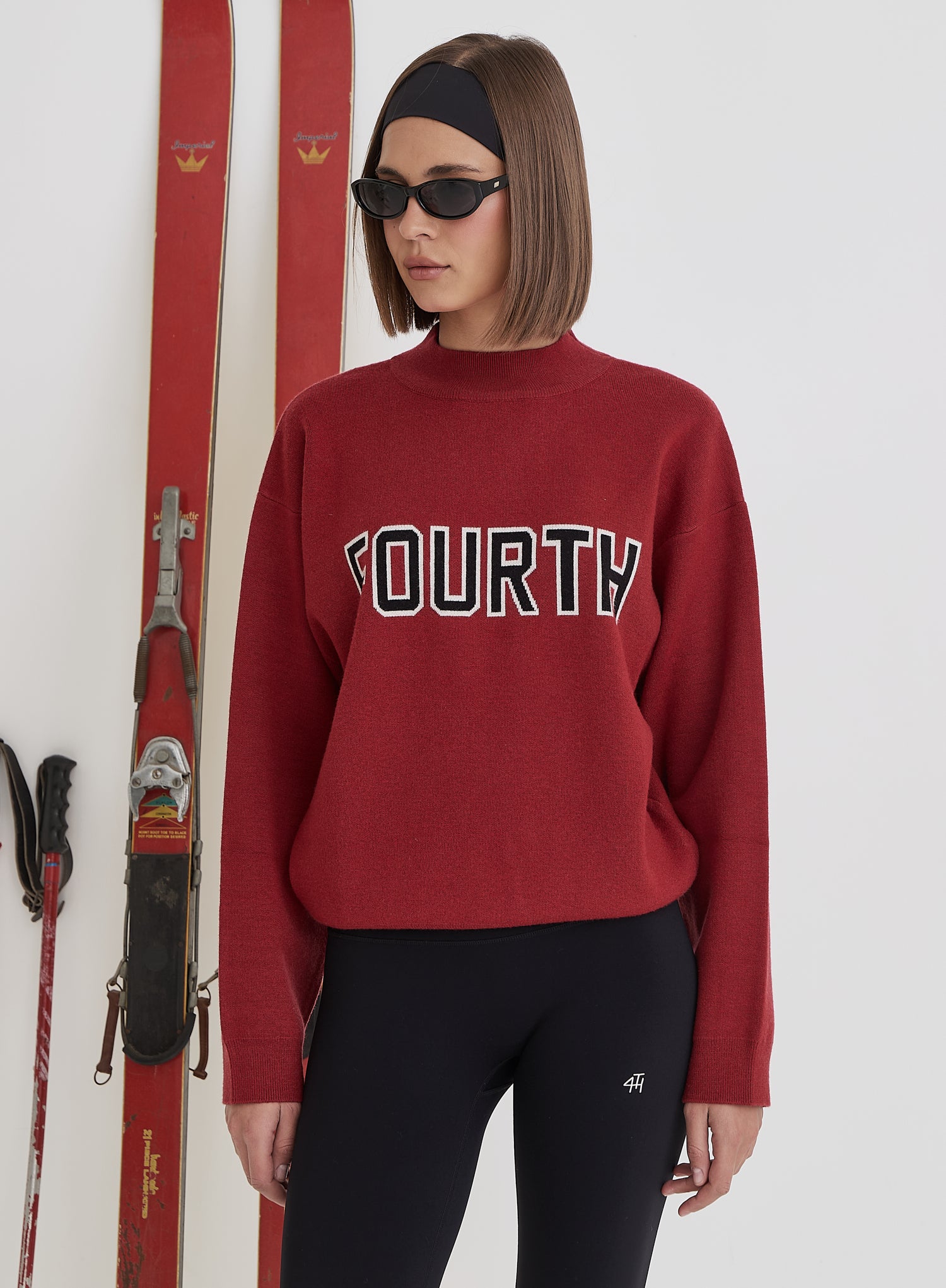 Red Fourth Branded Knitted Oversized Jumper